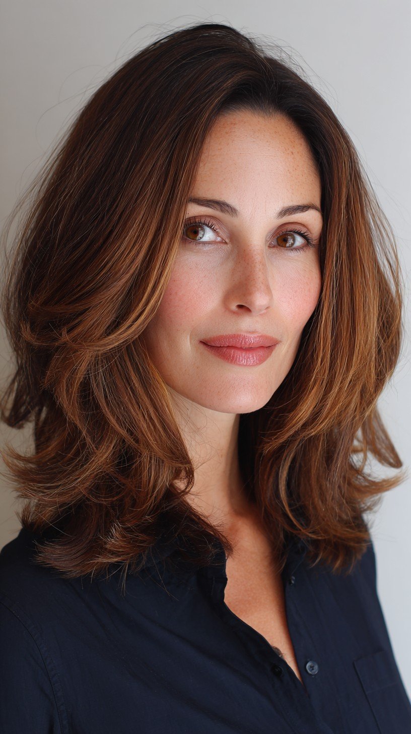 Lustrous Tawny Layered Curls