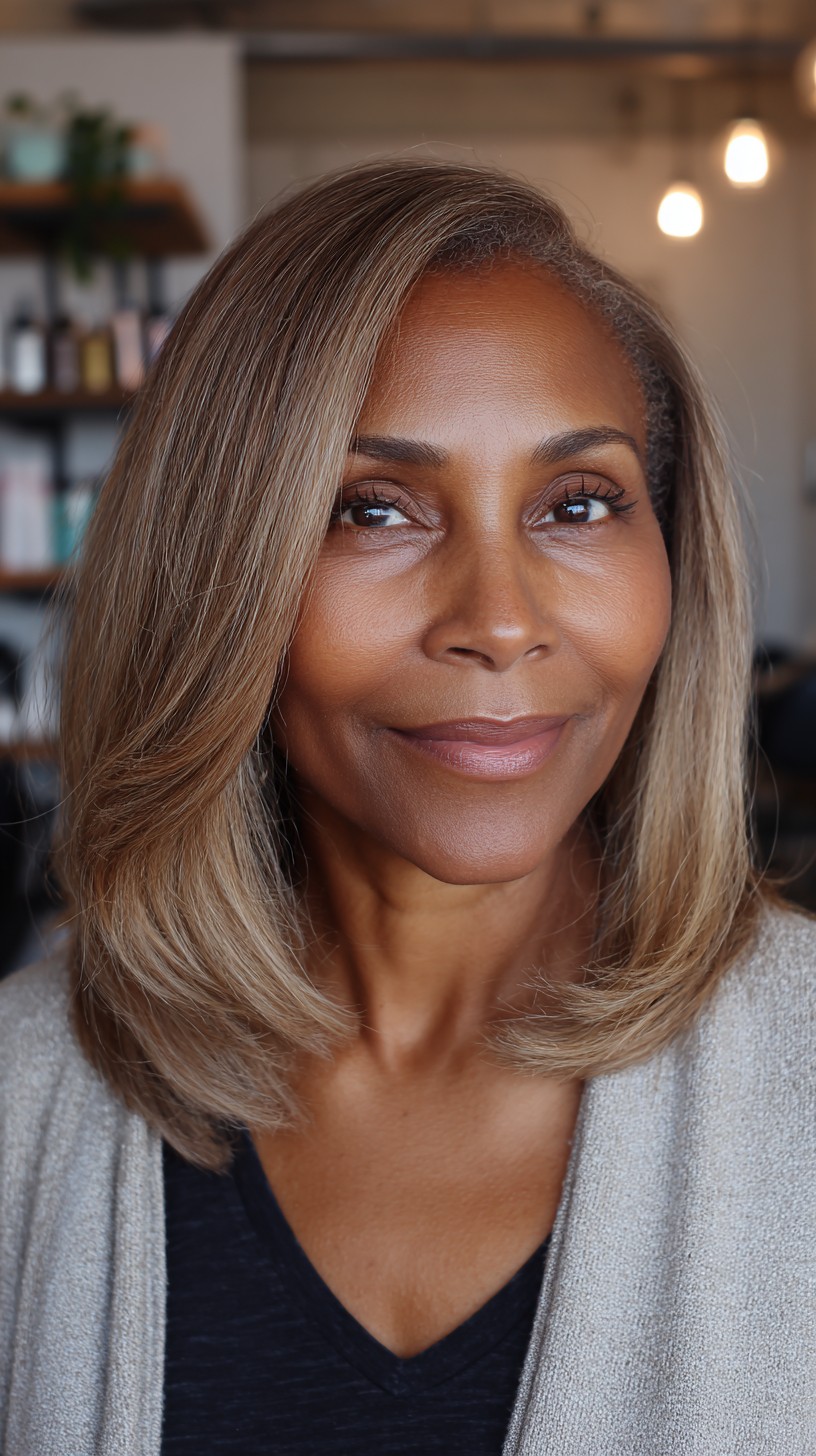 Polished Golden Blonde Shoulder-Length Cut