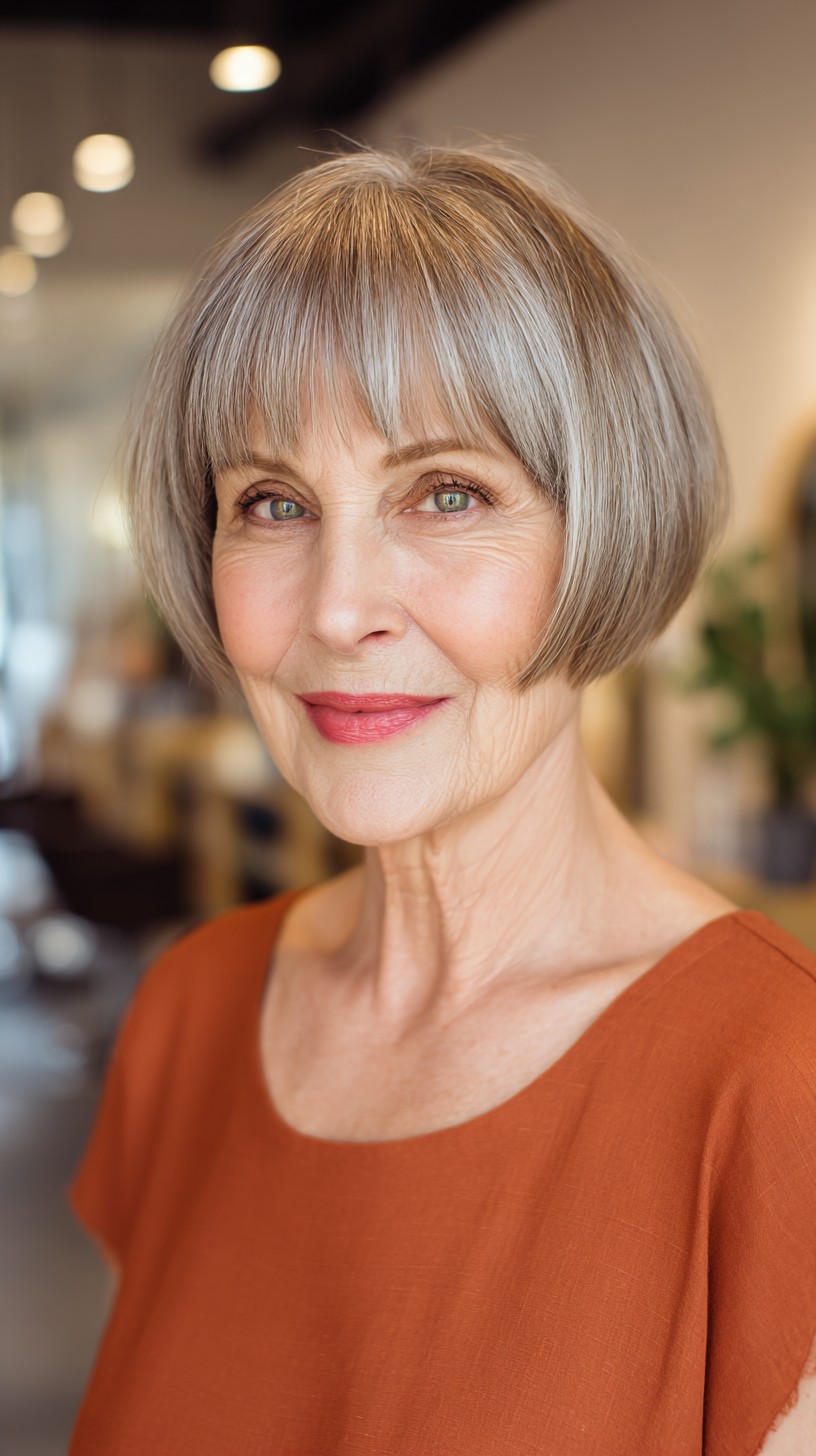 Precise Silver Bob with Contoured Edges