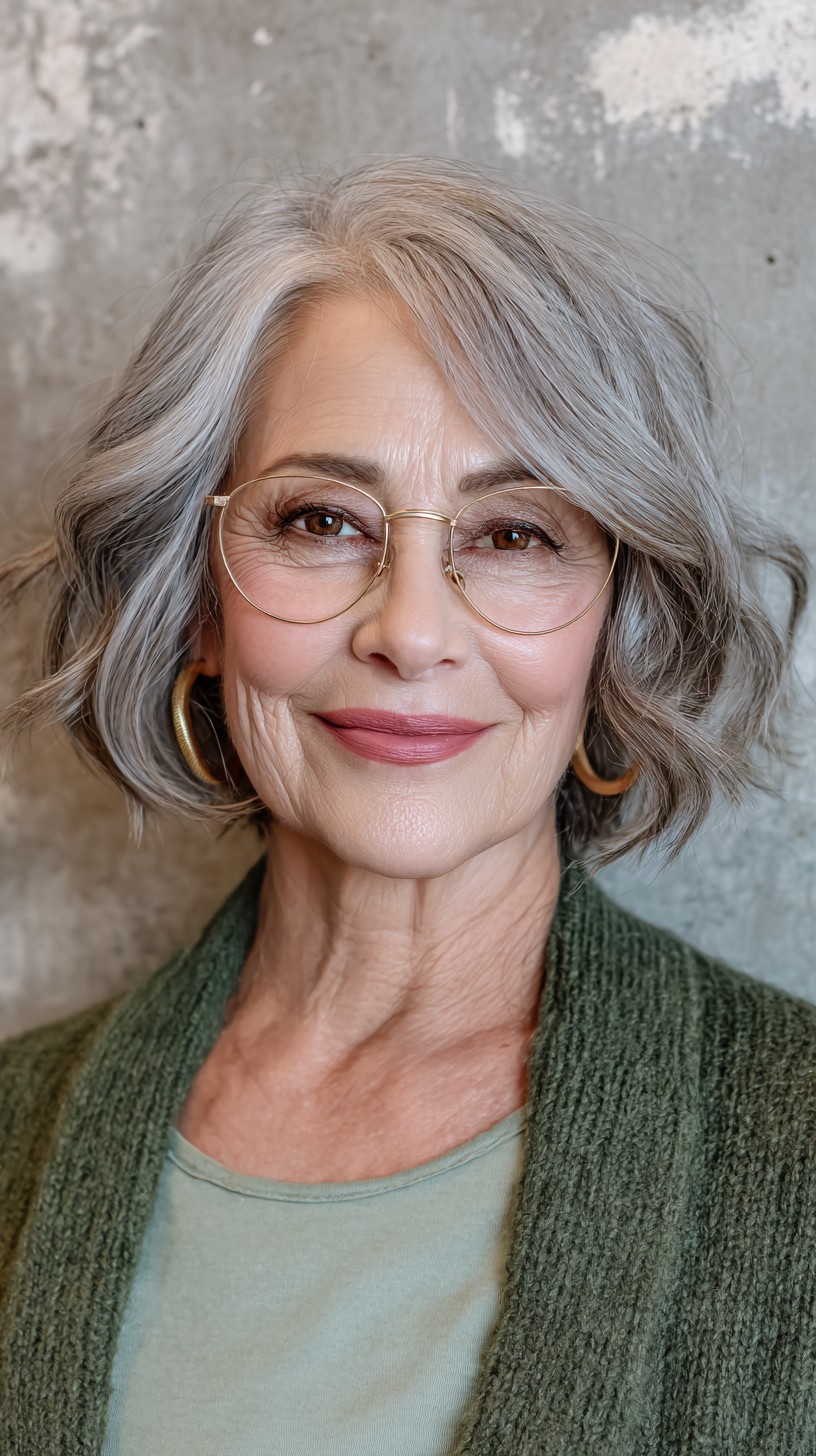 Silver Elegance Swooped Bob