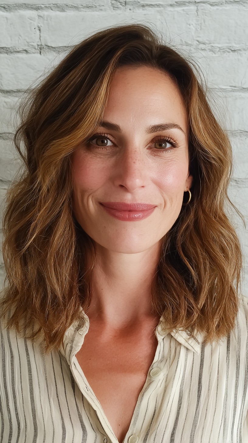 Softly Tousled Caramel Balayage Waves