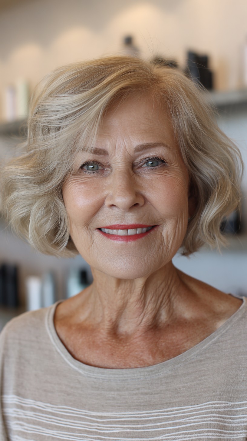 Softly Tousled Sandy Blonde Bob