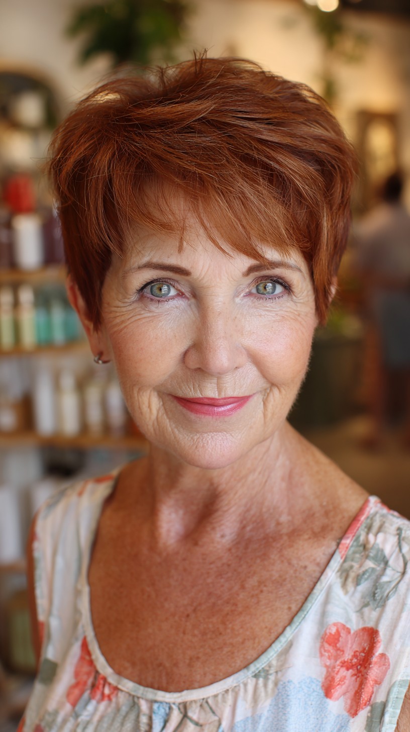 Vibrant Copper Textured Pixie