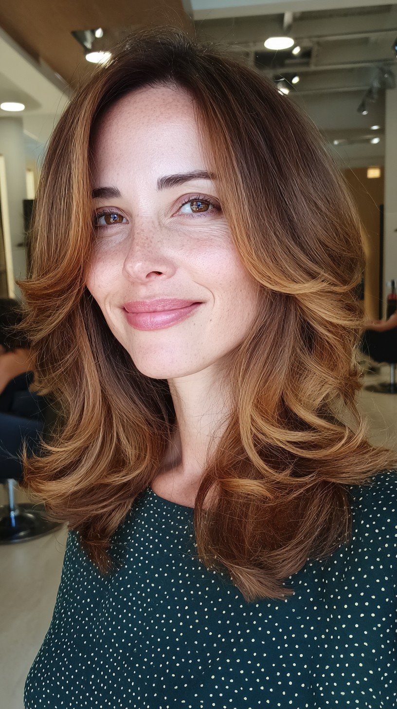 Cascading Copper Waves with Subtle Layering
