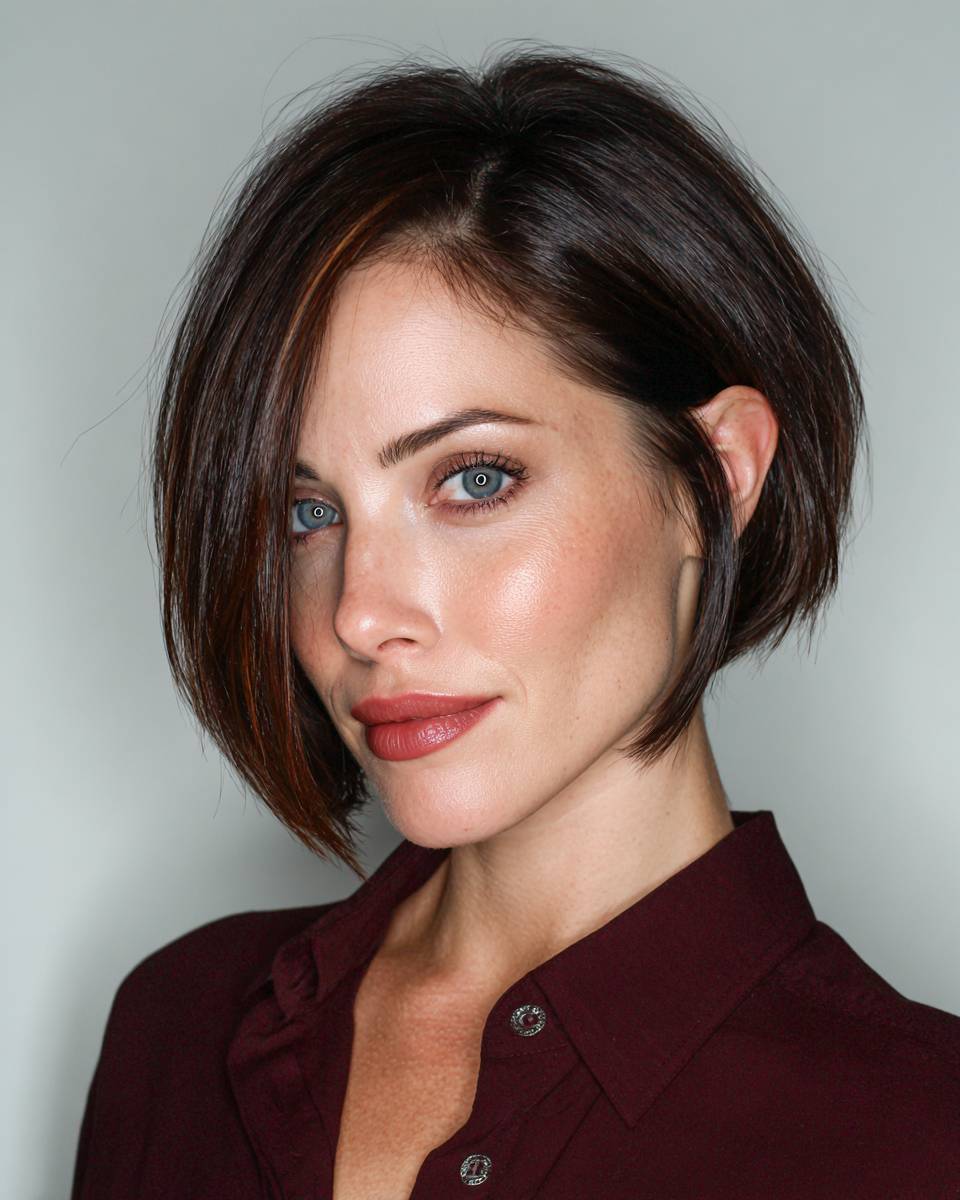 Chic Textured Asymmetrical Bob with Subtle Highlights