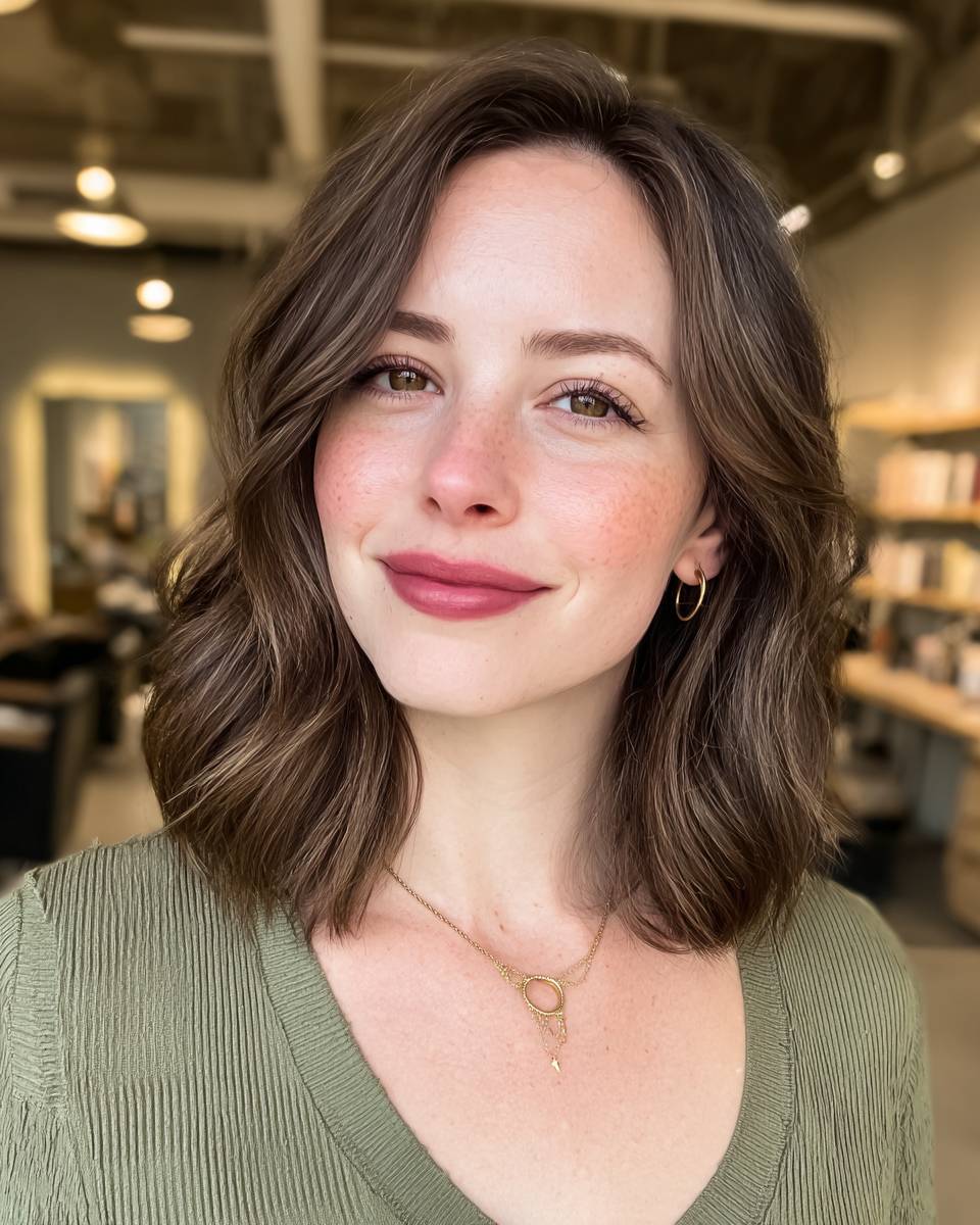 Chic Textured Wavy Lob with Soft Ends