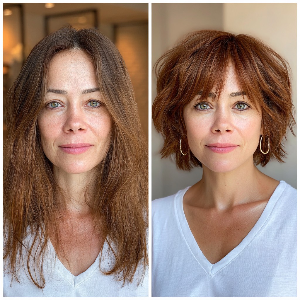 Fiery Copper Choppy Bob with Dynamic Layers