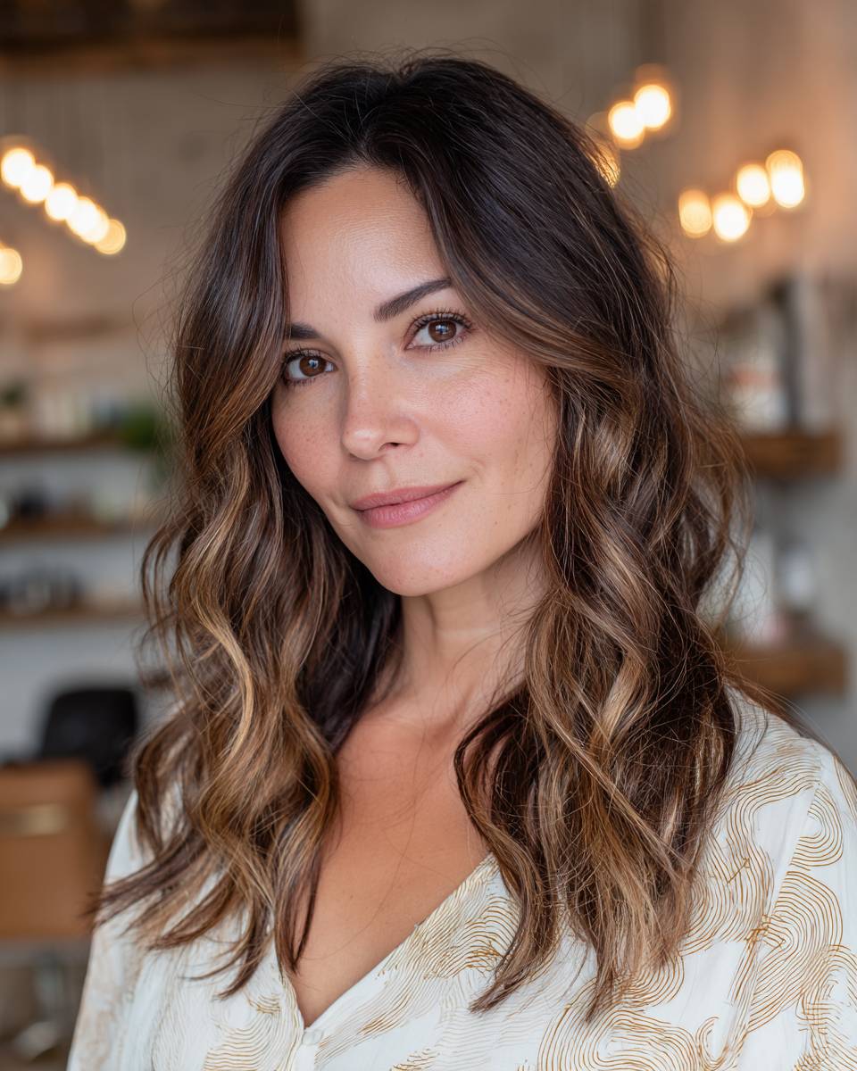 Natural Beachy Waves with Subtle Balayage Highlights