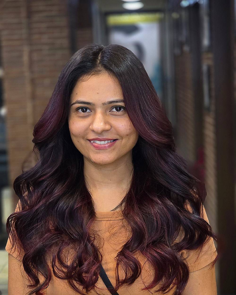 Radiant Deep Burgundy Waves with Subtle Highlights