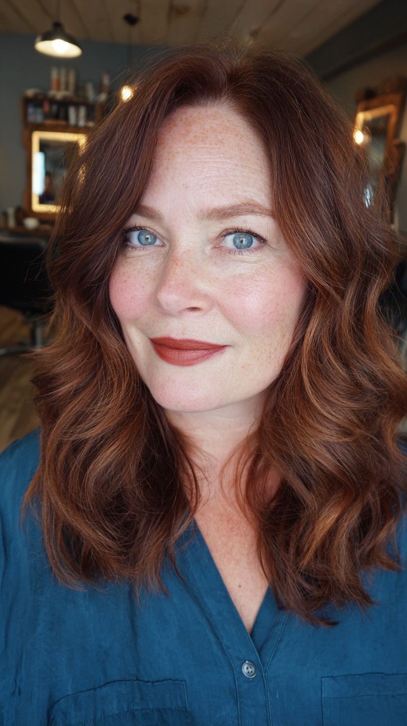 Rich Auburn Cascading Curls
