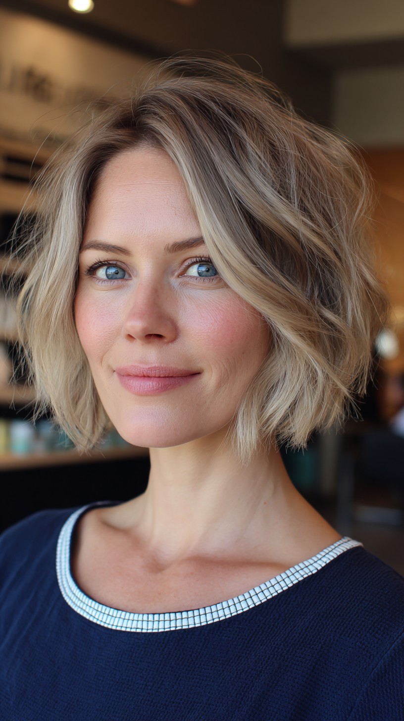 Soft-Blonde Balayage with Natural Roots