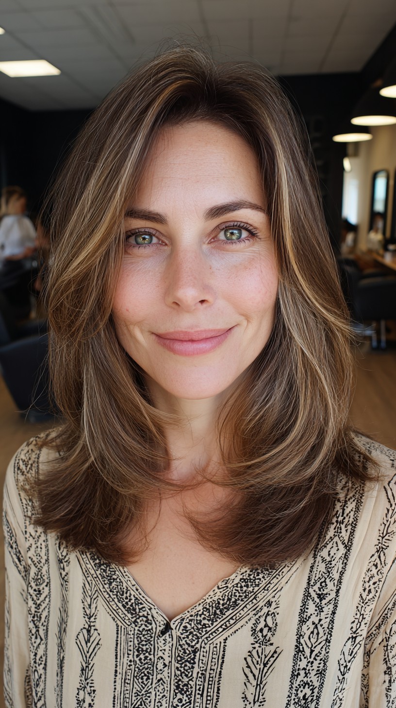 Soft Chestnut Layers with Luminous Highlights