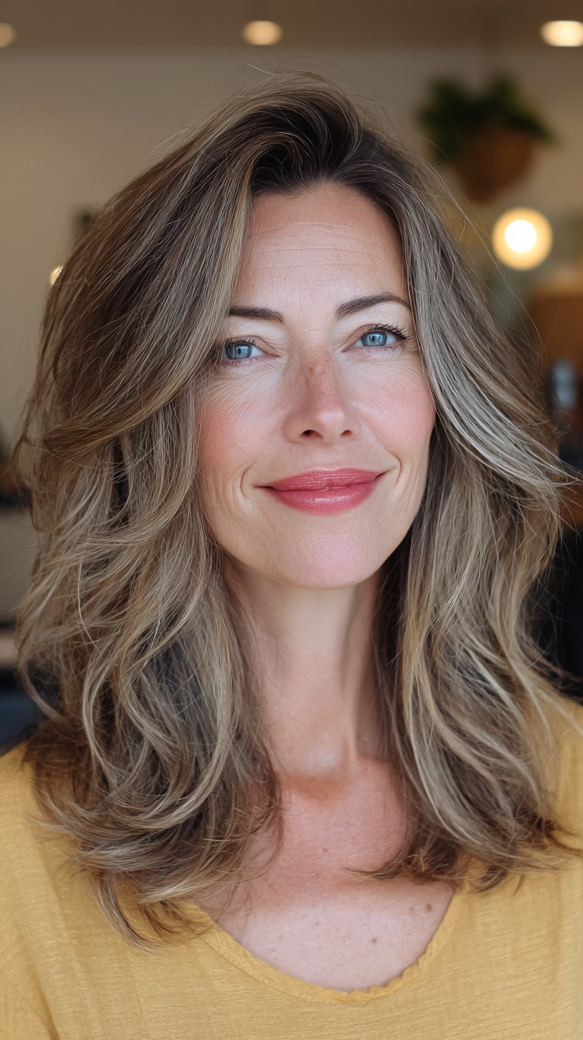 Soft Tousled Layers with Natural Gray Highlights
