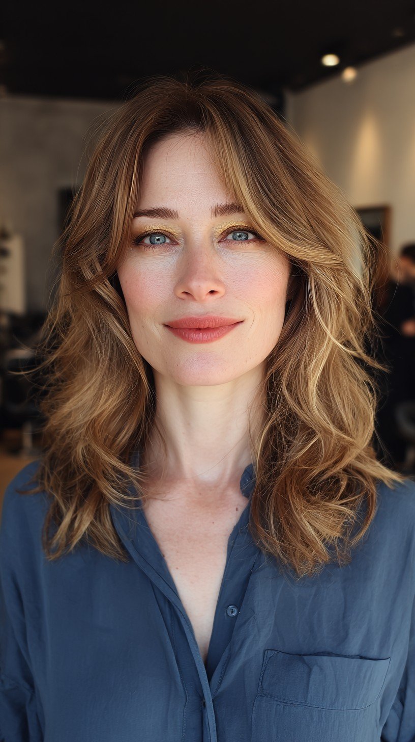 Subtle Sun-Kissed Waves with Feathered Ends