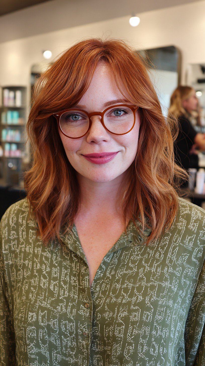 Vibrant Copper Layered Waves with Textured Ends