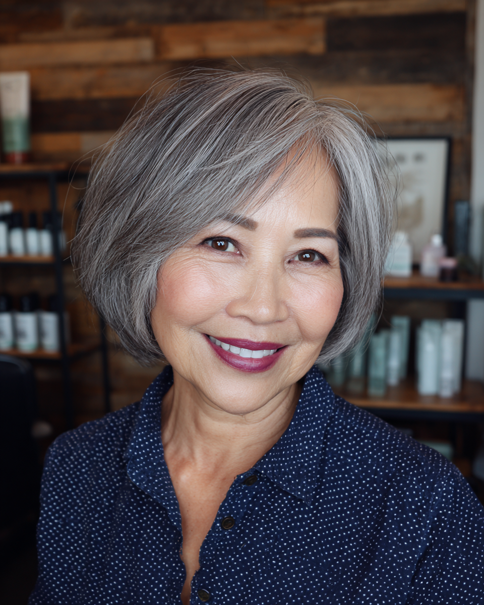 Chic Layered Bob with Subtle Highlights