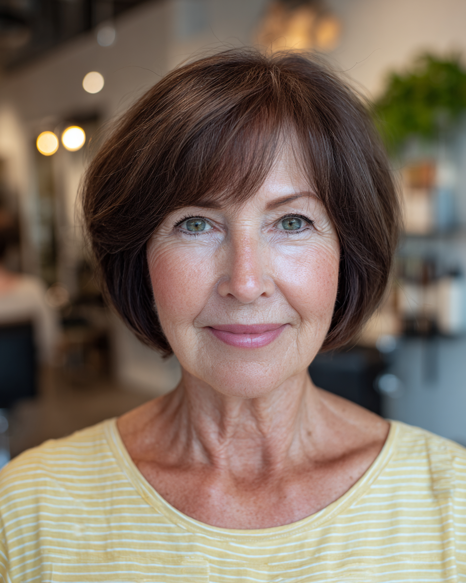 Classic Rounded Chin-Length Bob with Soft Layers