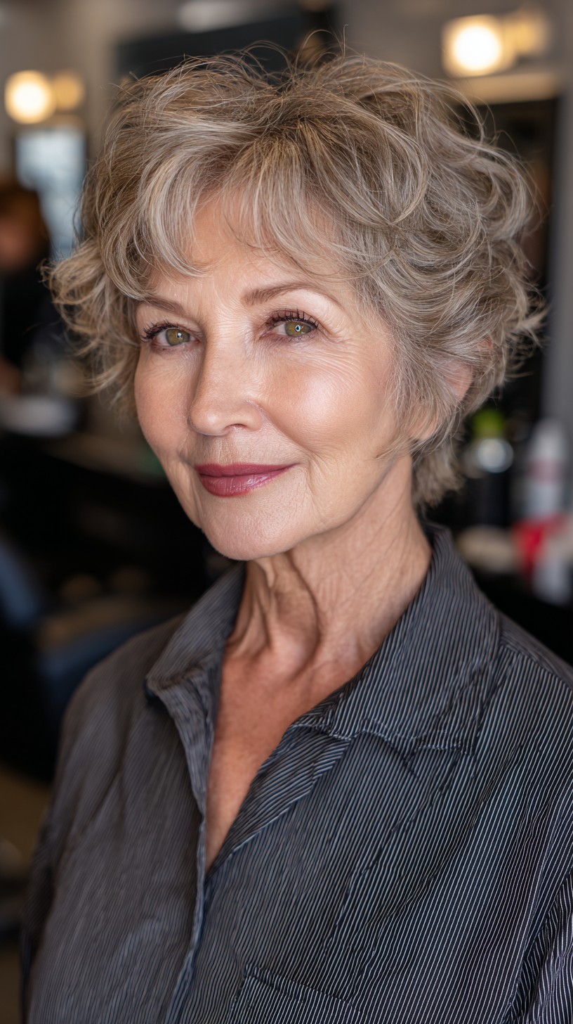 Effervescent Silver Textured Pixie