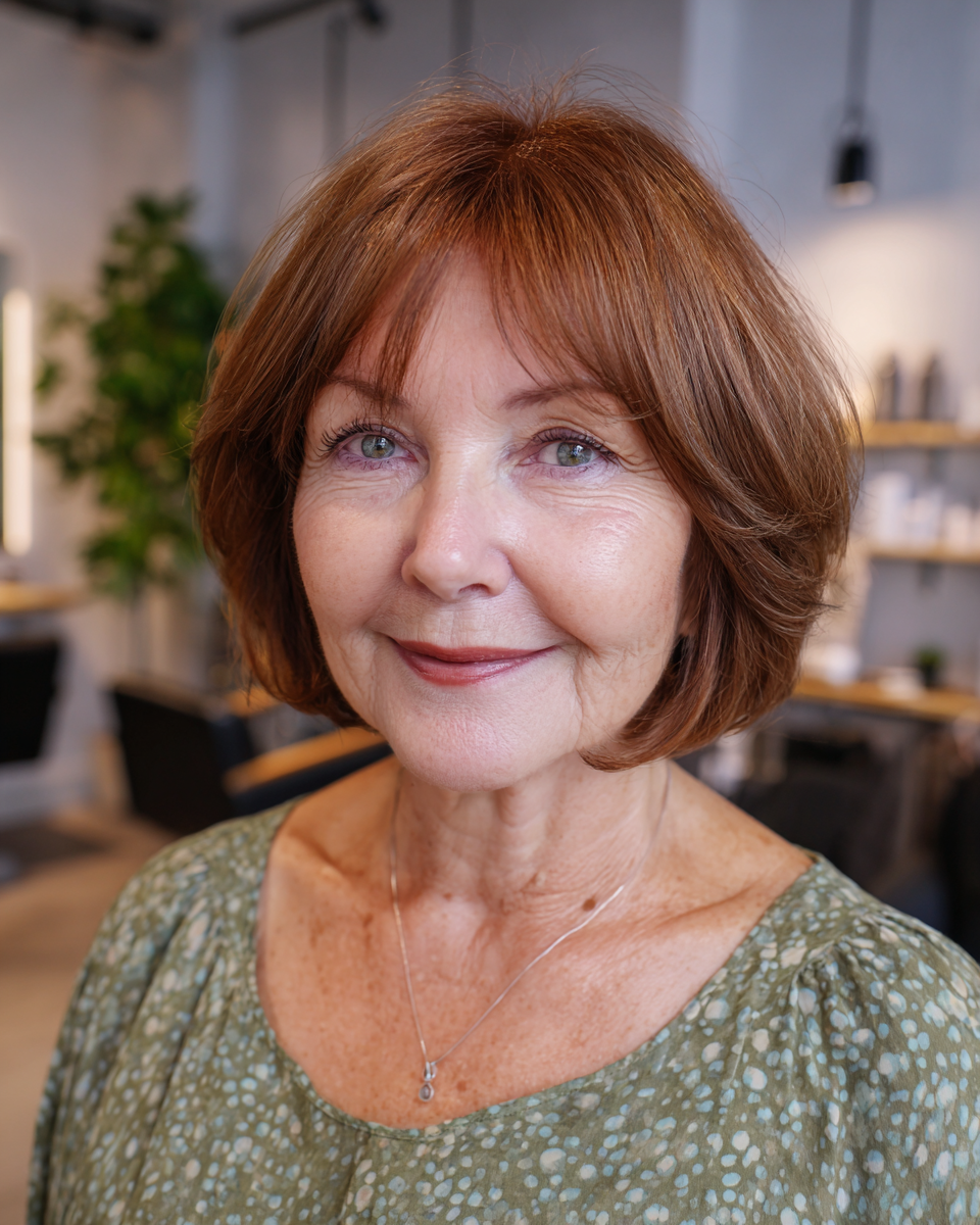 Elegant Layered Chin-Length Bob with Soft Volume