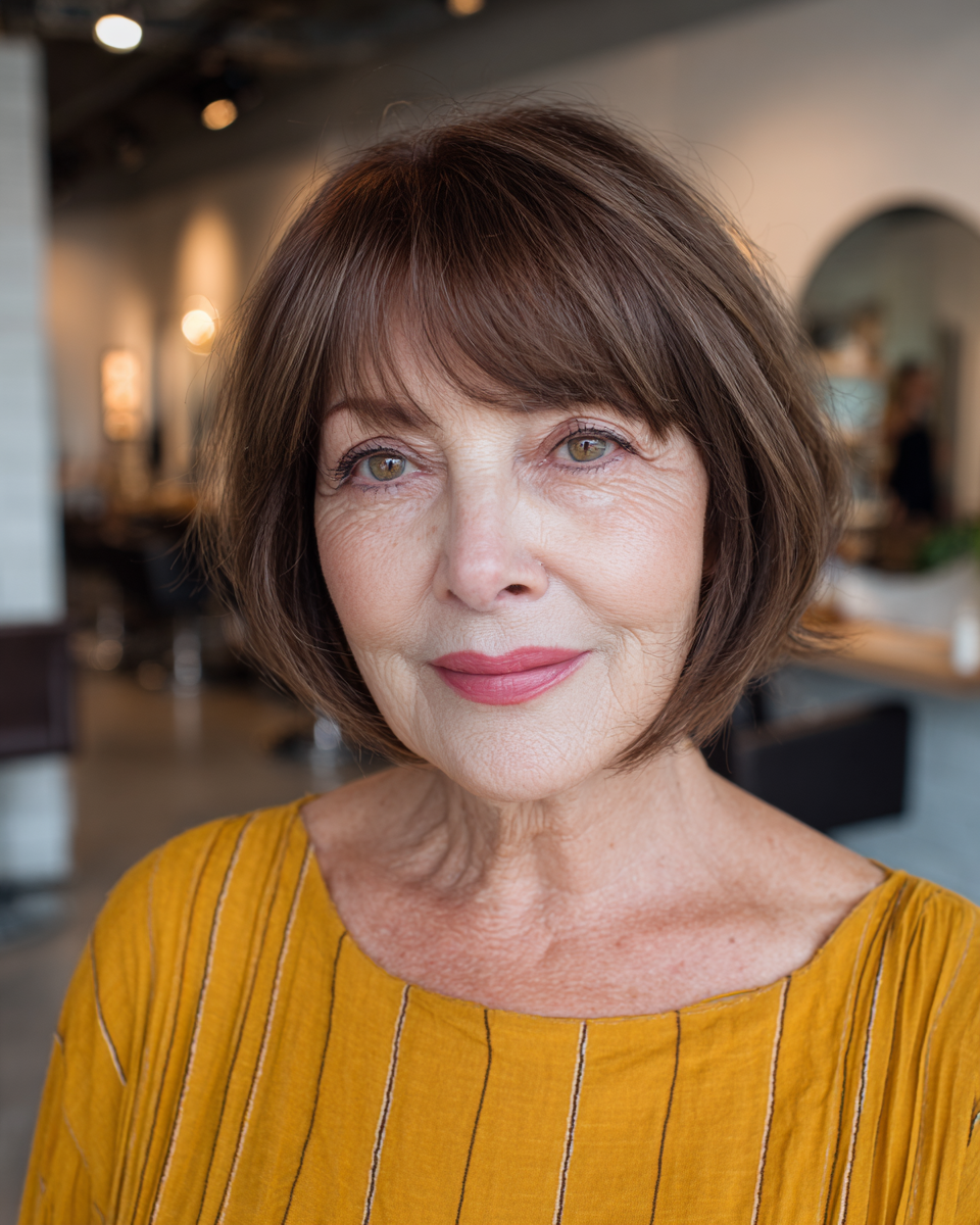 Modern Textured Chin-Length Bob with Subtle Layers