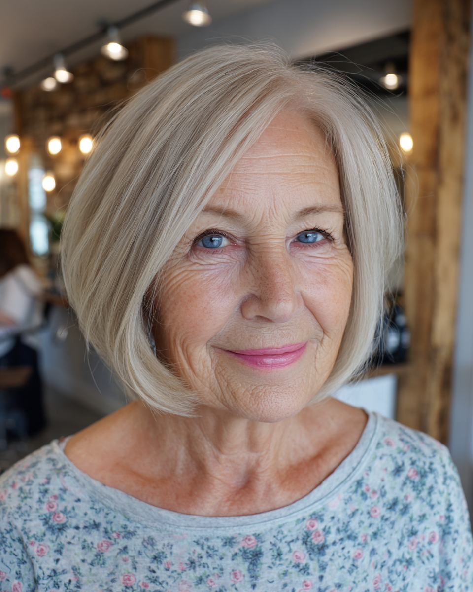 Stylish Chin-Length Bob with Soft Platinum Highlights