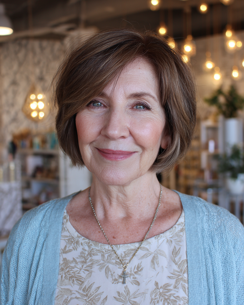 Textured Chin-Length Bob with Gentle Waves