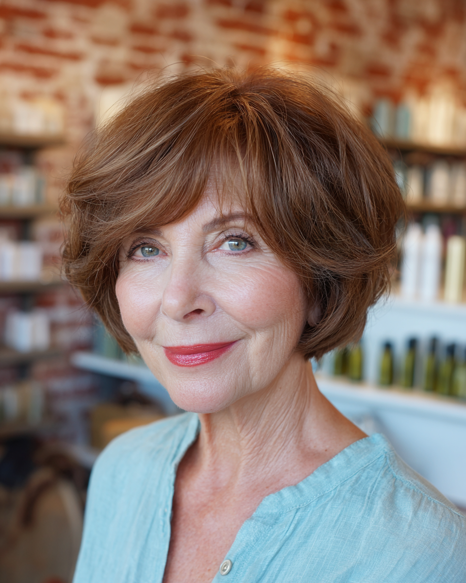 Textured Chin-Length Bob with Soft Layers