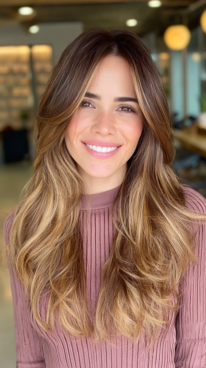 Balayage Blonde Waves with Seamless Layers