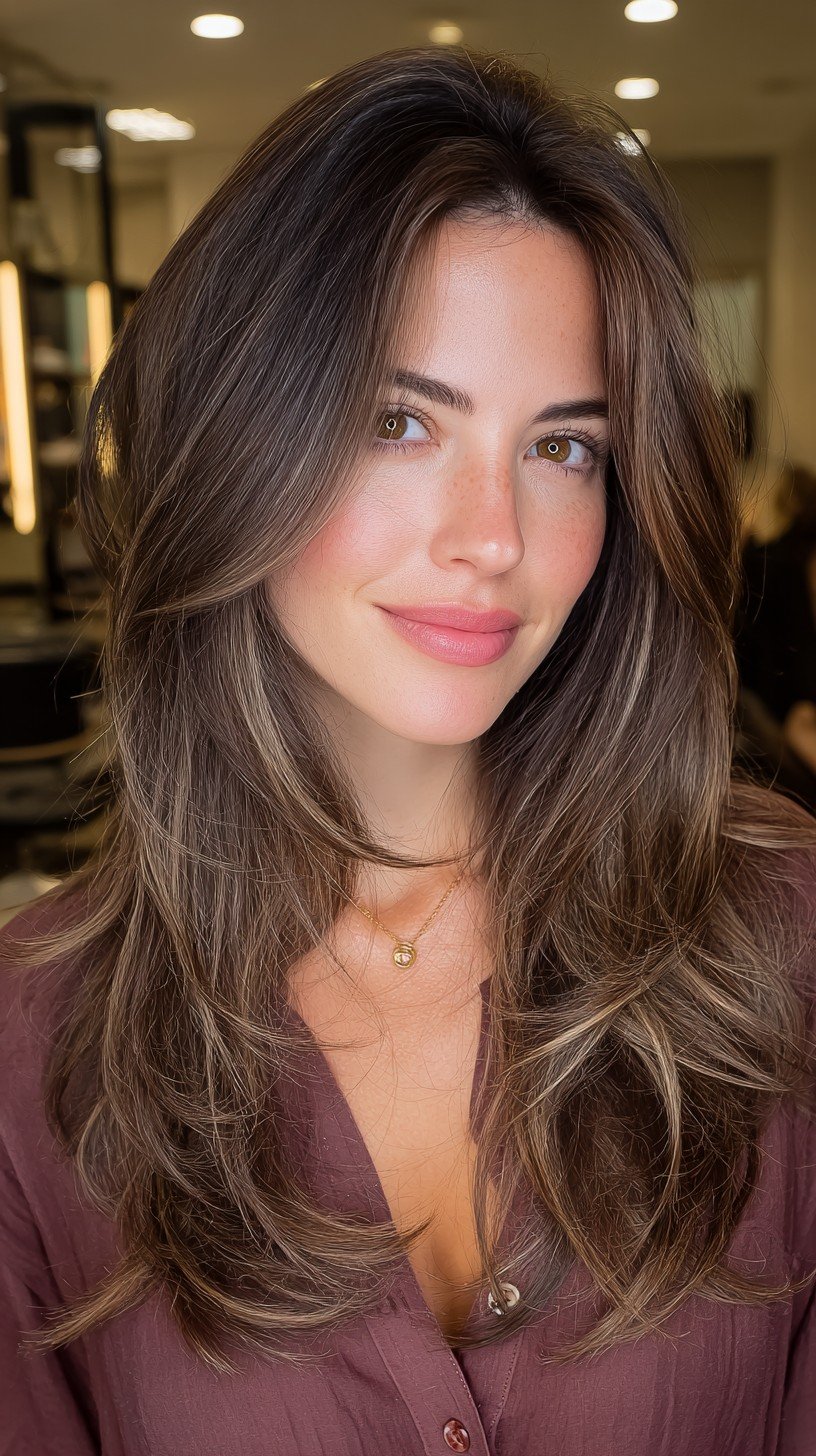 Effortless Tousled Brunette Layers