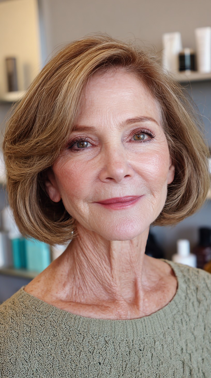 Elegant Sable Stacked Bob with Luminous Highlights