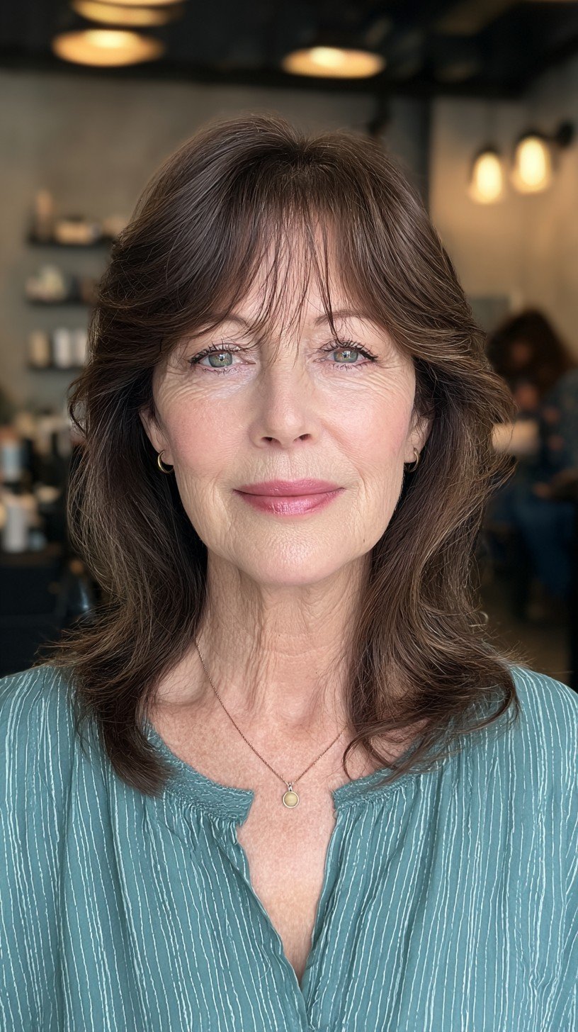 Rich Chocolate Layers with Soft Framing Bangs