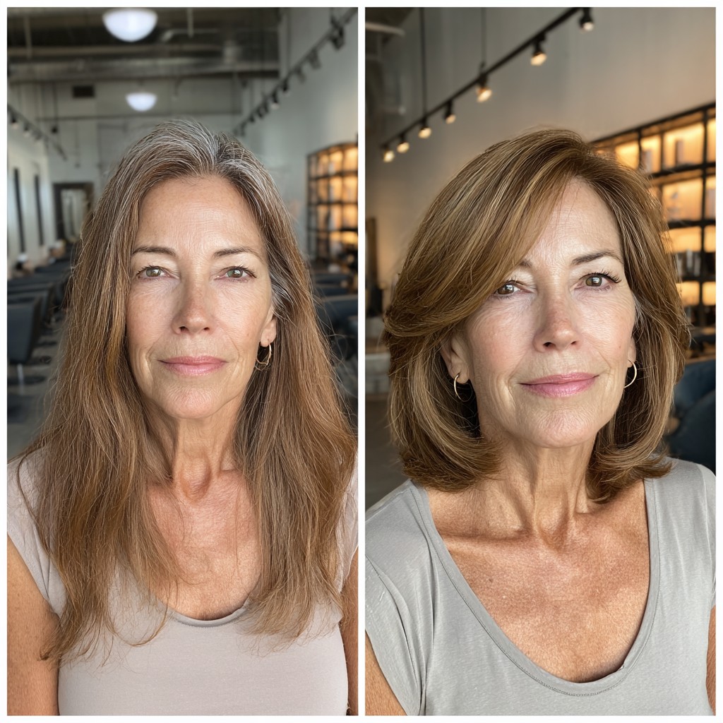 Sleek Cinnamon Tinted Layered Bob