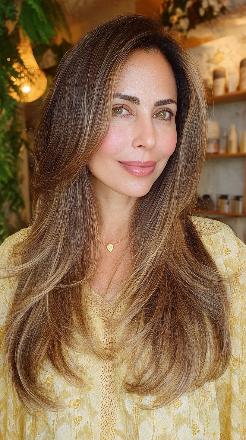 Sunkissed Dimensional Layers for Long Hair