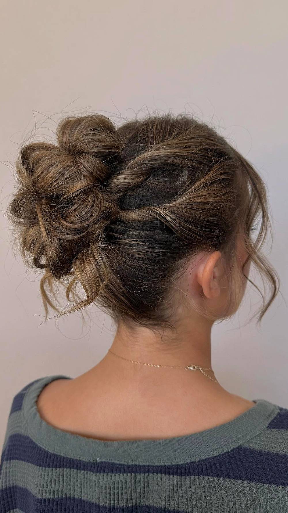 Textured Low Bun with Twisted Details