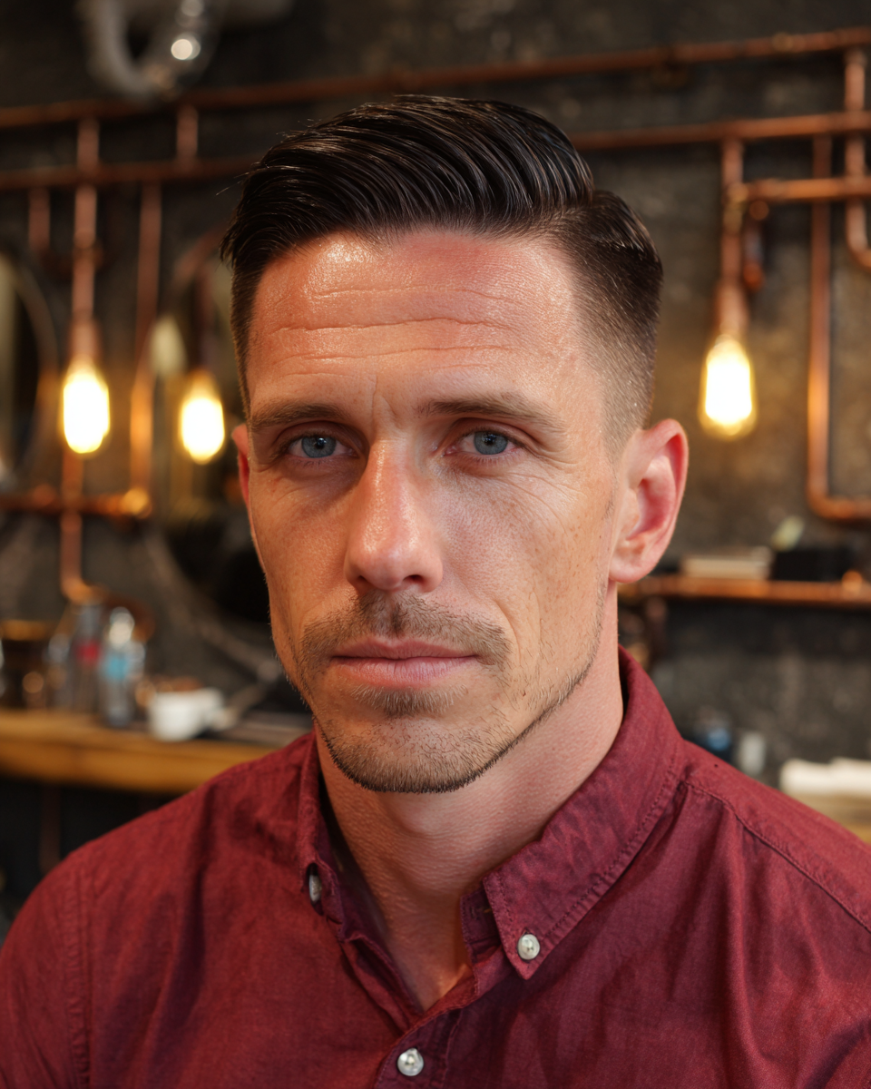 Classic Mid Taper Fade with Polished Finish