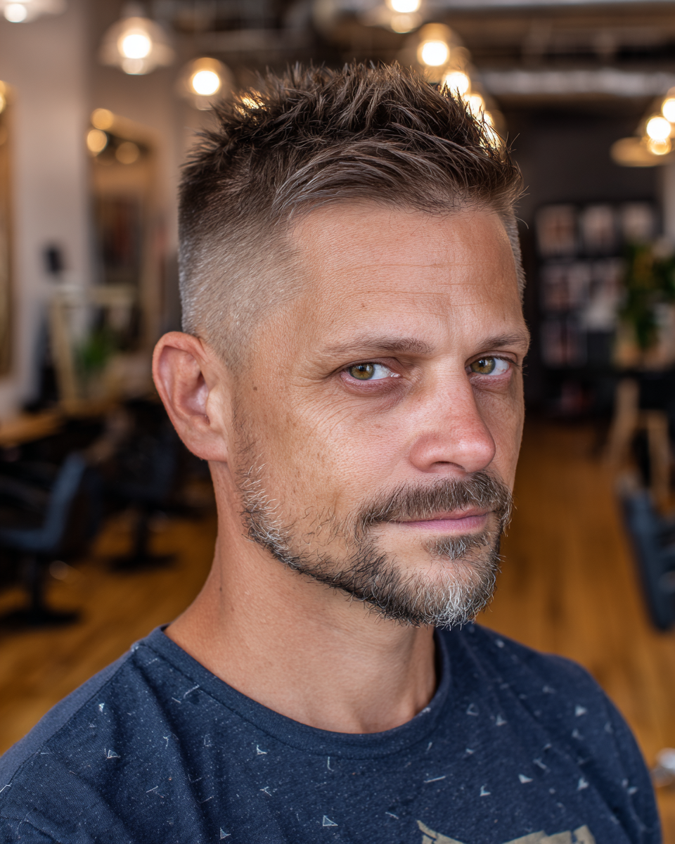 Contemporary Mid Taper Fade with Textured Spikes