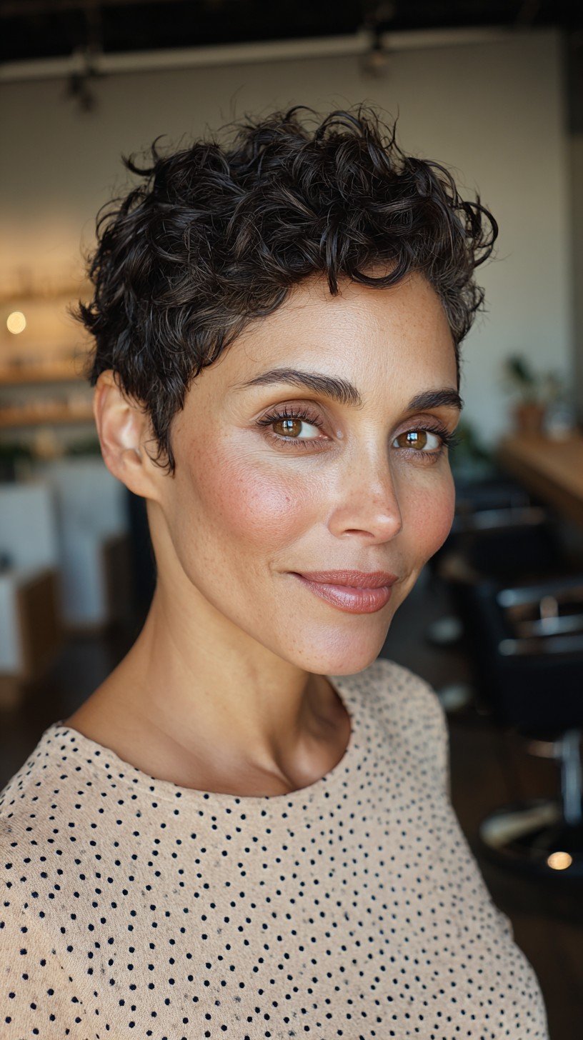Effervescent Curly Tapered Pixie