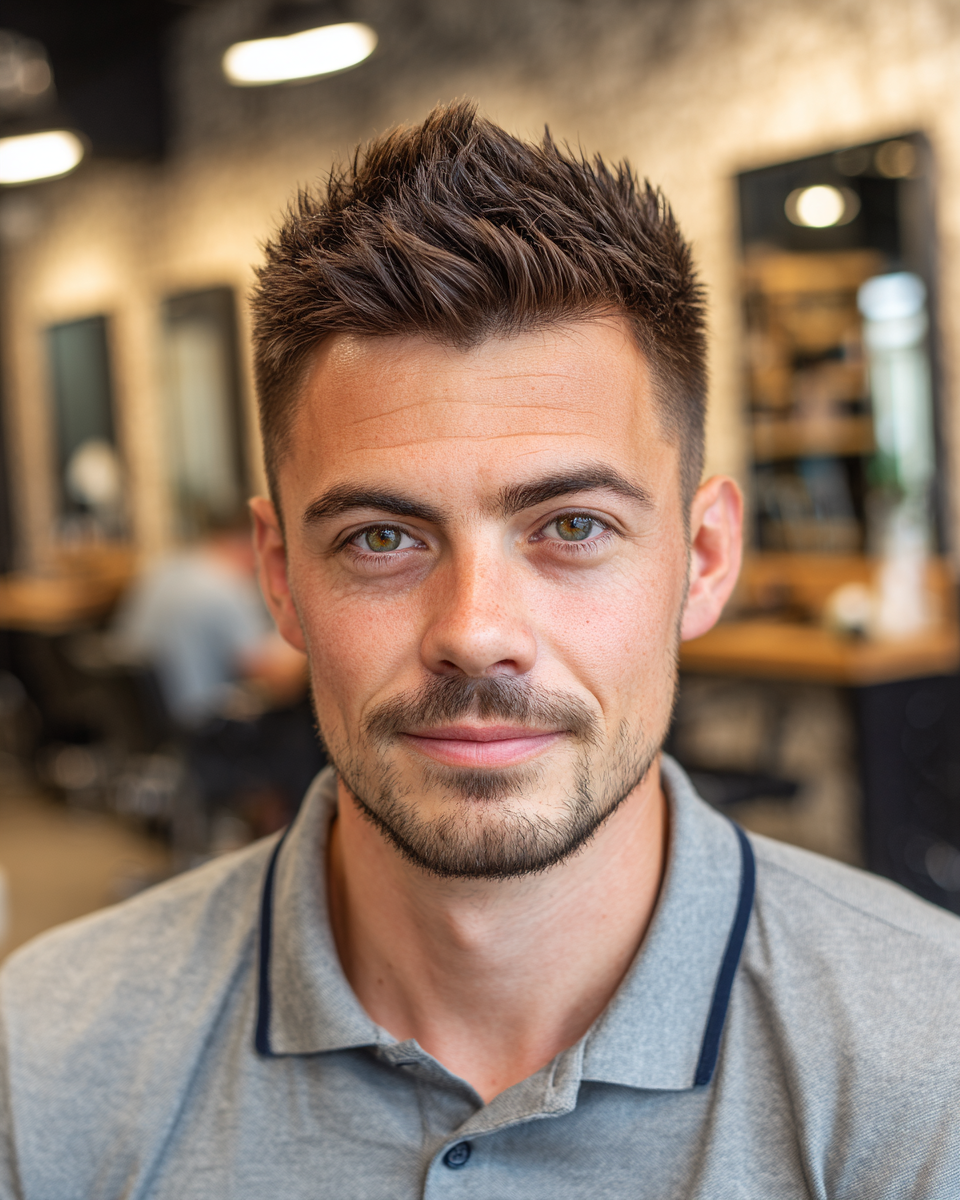 Modern Textured Mid Taper Fade with Spiked Top