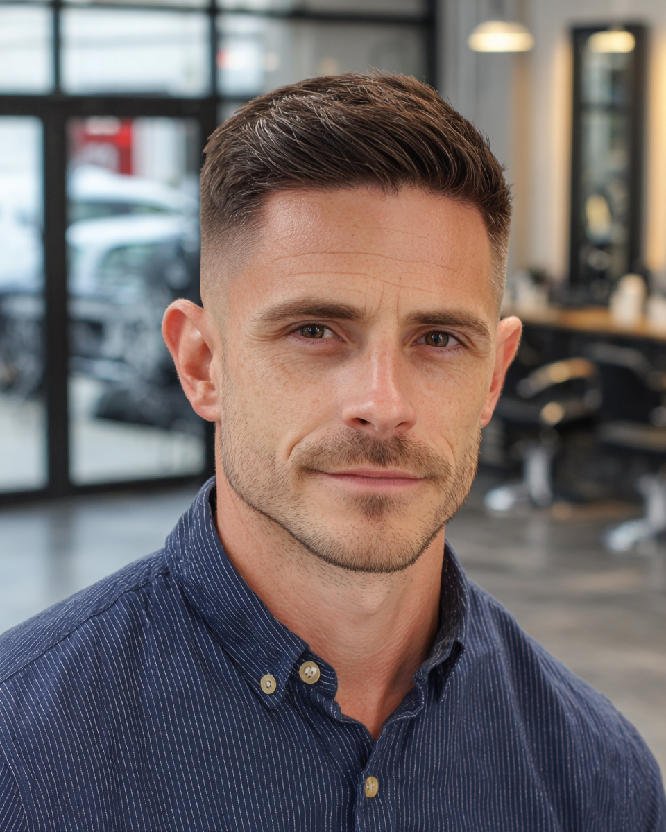 Polished Mid Taper Fade with Subtle Texture