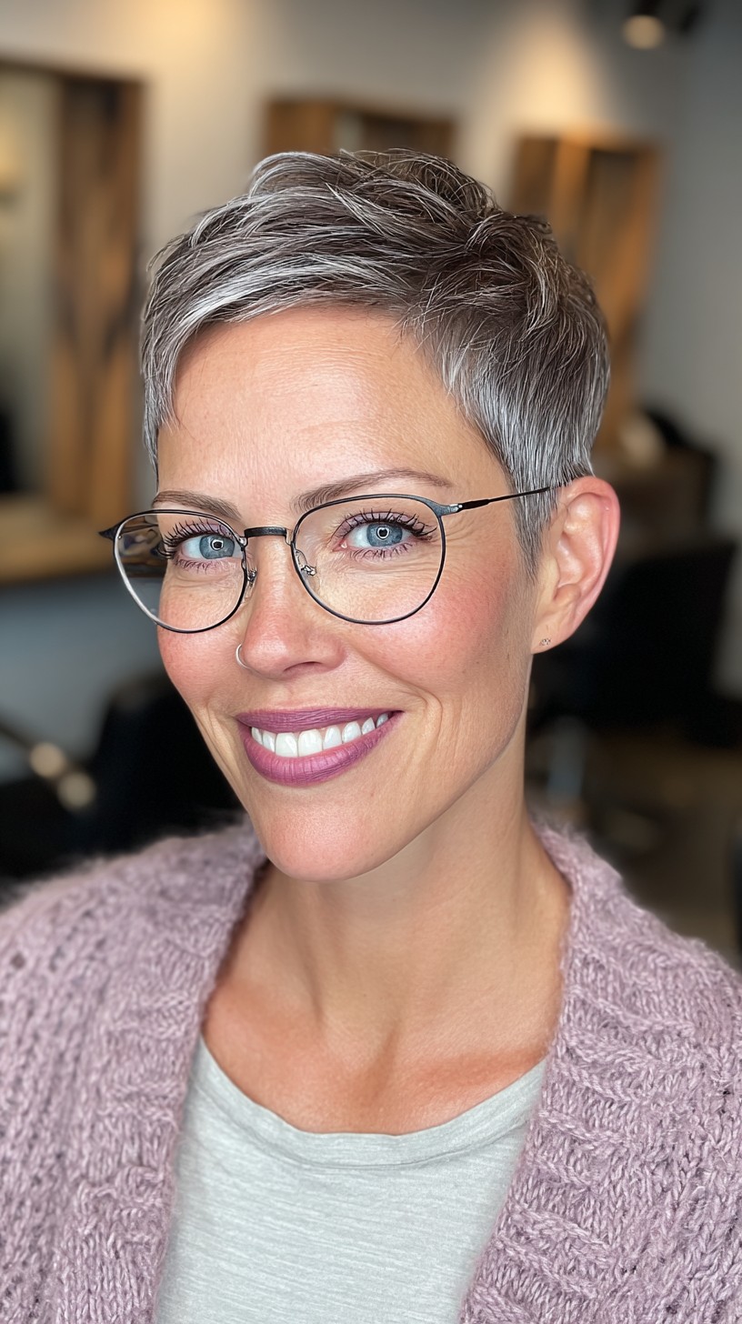 Silver Fox Pixie with Soft Textured Layers