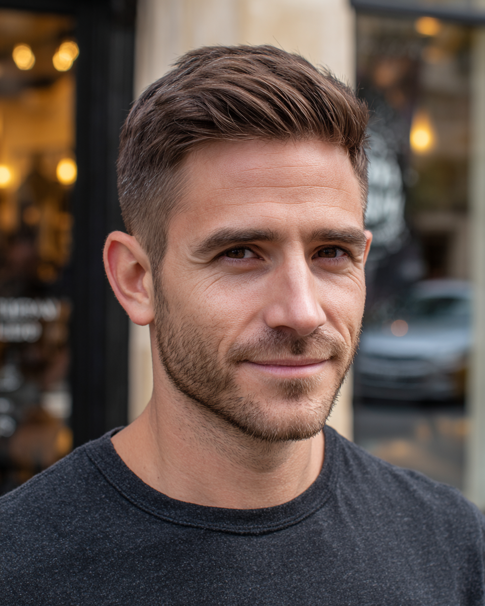 Stylish Mid Taper Fade with Textured Top