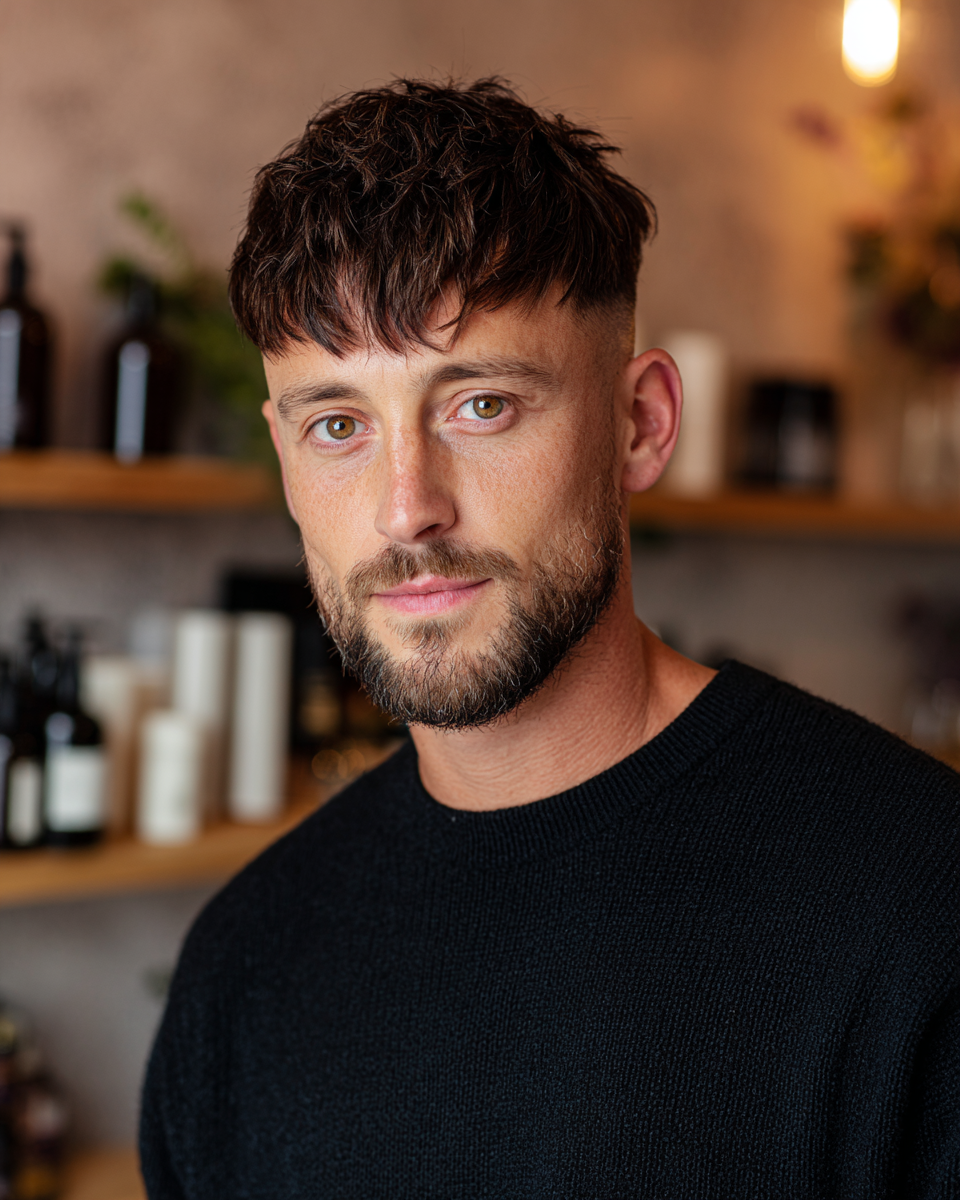 Trendy Mid Taper Fade with Textured Fringe