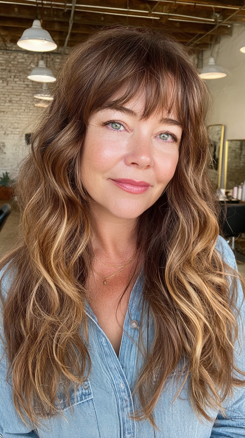 Breezy Beach Wave Mullet with Honeyed Highlights