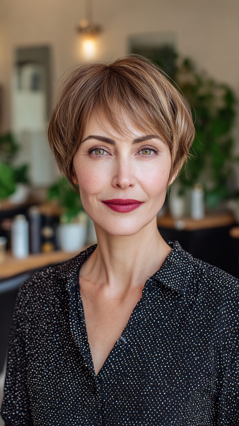 Chic Layered Bob with Soft Bangs