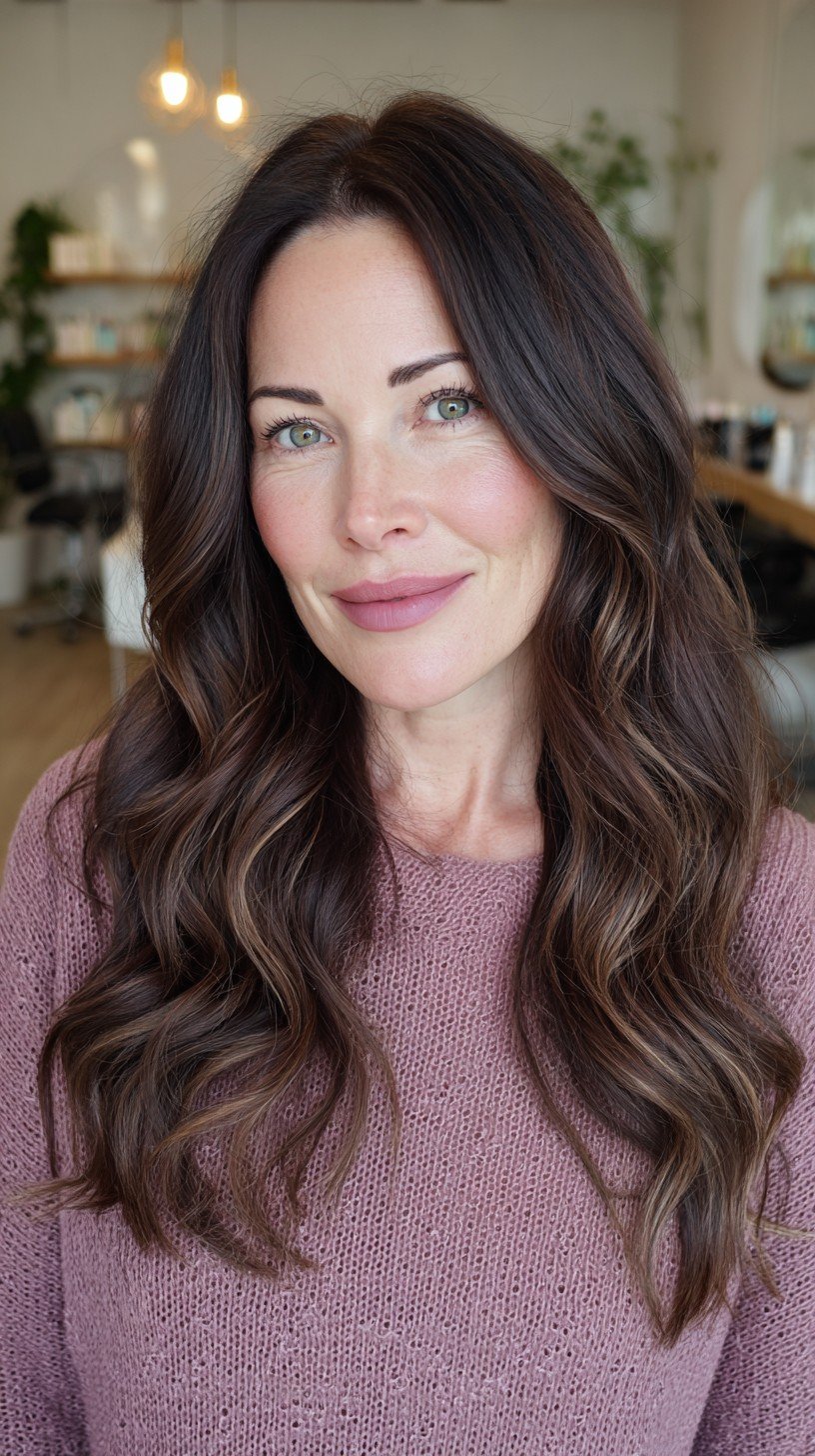 Luxurious Deep Chocolate Waves with Subtle Highlights