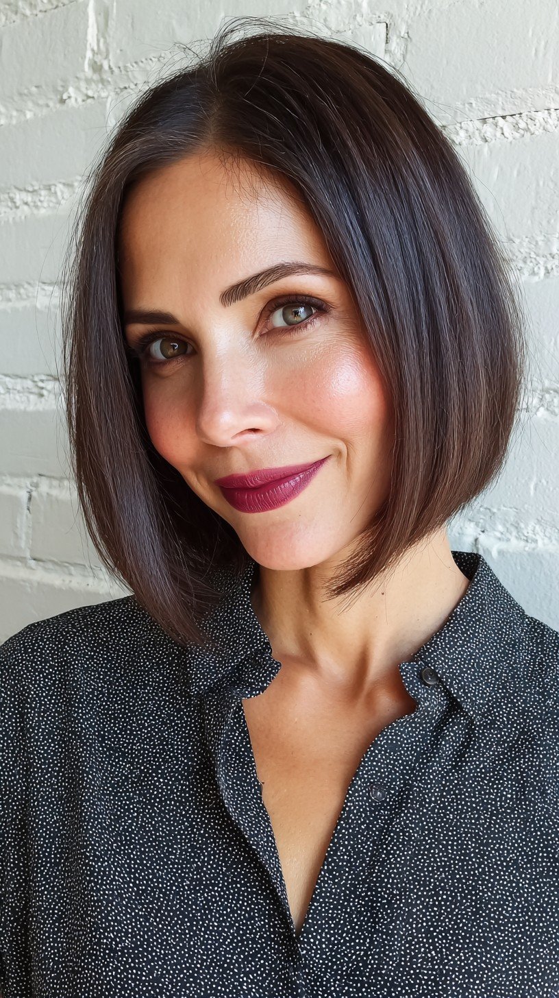 Sleek Espresso Bob with Precision Edges