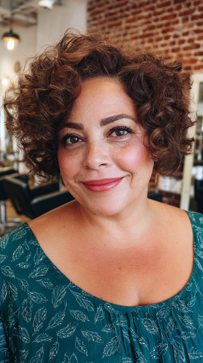 Voluminous Chestnut Curls with Soft Definition