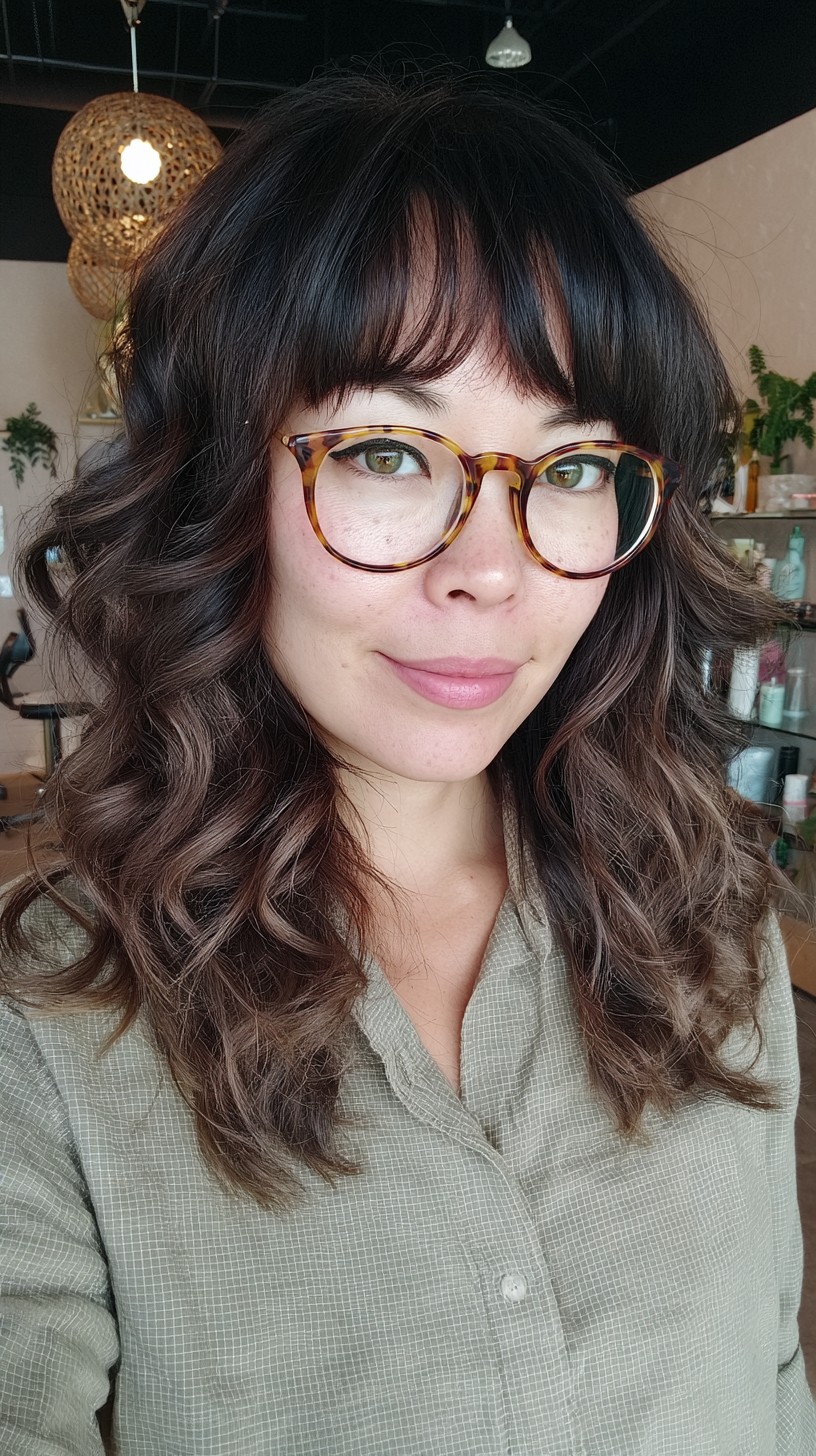 Modern Mocha Mullet with Soft Waves