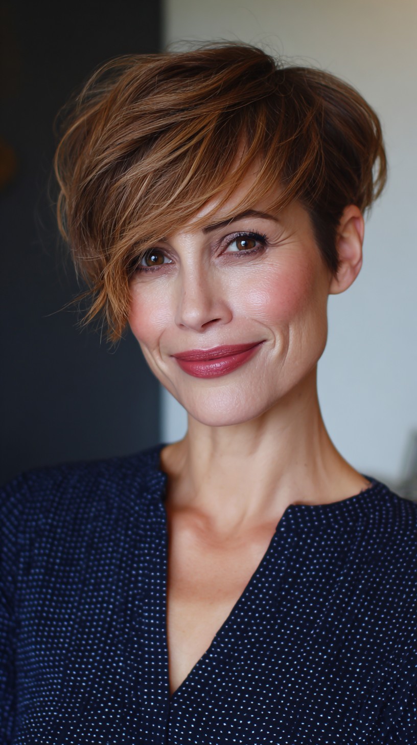 Warm-Chestnut-Textured-Pixie-with-Asymmetrical-Fringe