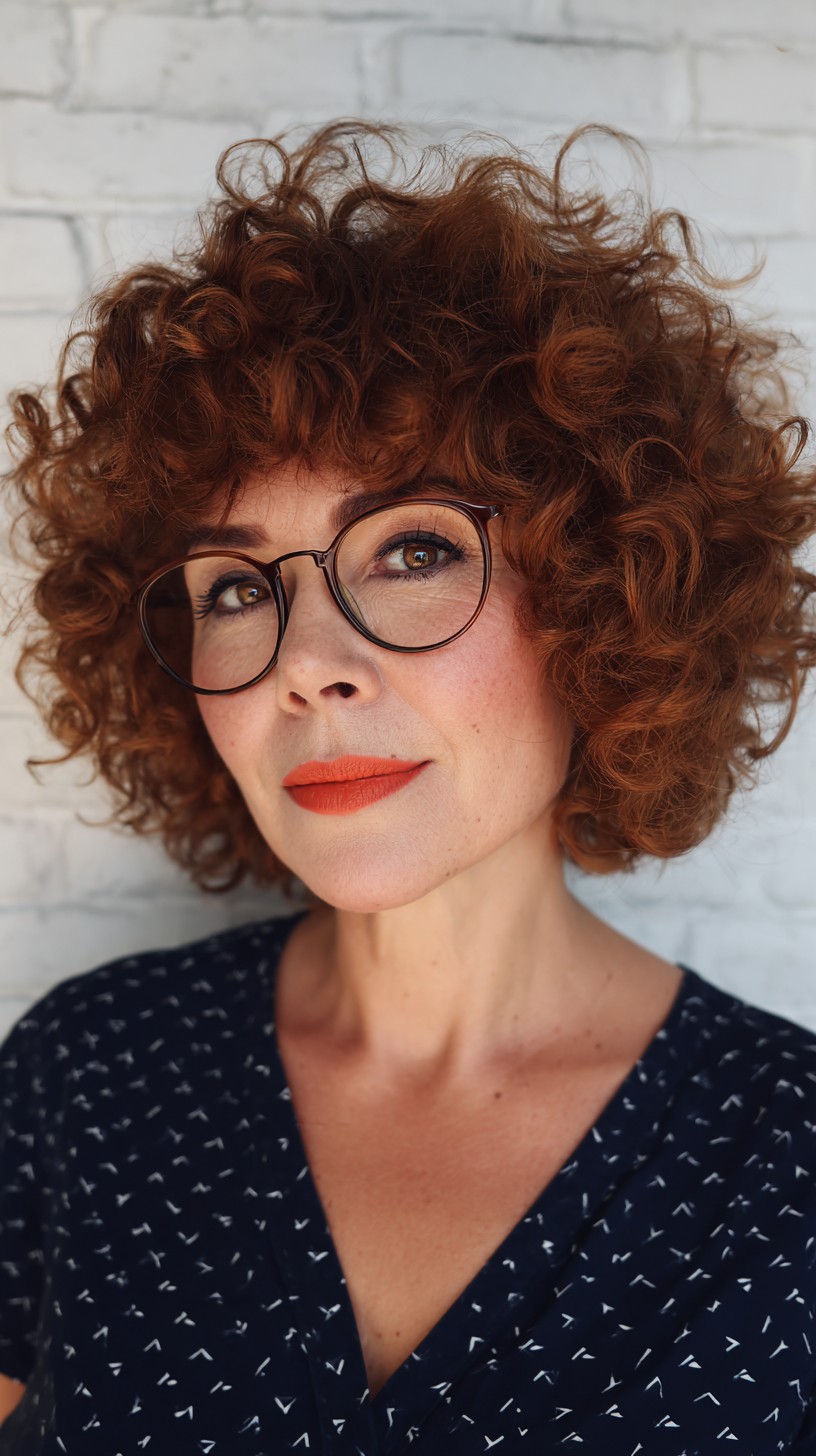 Bouncy Auburn Corkscrew Curls